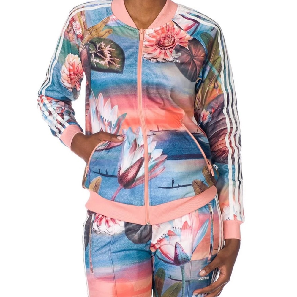 New Rare Adidas Lotus Floral Tracksuit